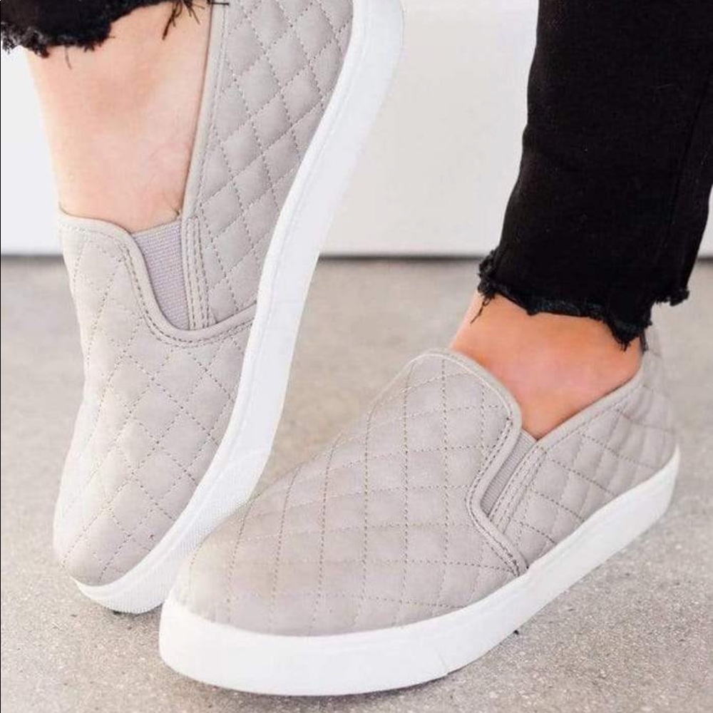 Gray Quilted Sneakers